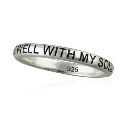It Is Well With My Soul Stackable Band Ring - 925 Sterling Silver