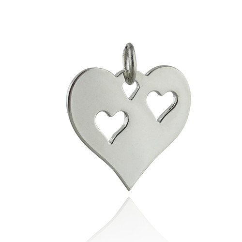 Two Hearts Together Charm - 925 Sterling Silver Two Hearts Together Charm - 925 Sterling Silver