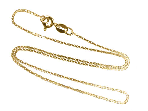 Gold Plated Sterling Silver 1mm Box Chain Gold Plated Sterling Silver 1mm Box Chain
