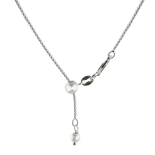 Adjustable 1mm Round Box Chain, Adjusts up to 22" - 925 Sterling Silver Adjustable 1mm Round Box Chain, Adjusts up to 22" - 925 Sterling Silver