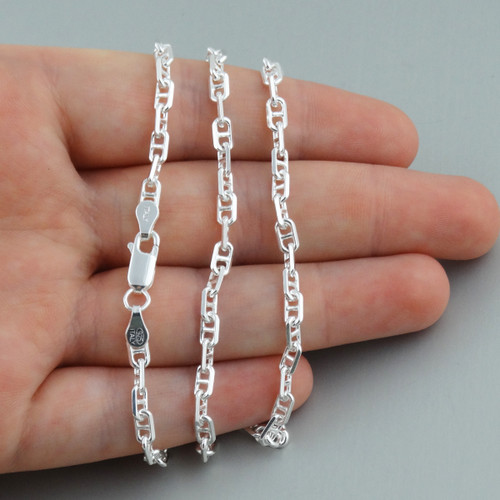 3.6mm Marina Mariner Anchor Alternate Gucci Link Chain - 925