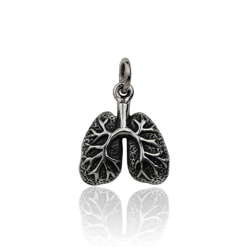 Sterling Silver Anatomical Lungs Charm