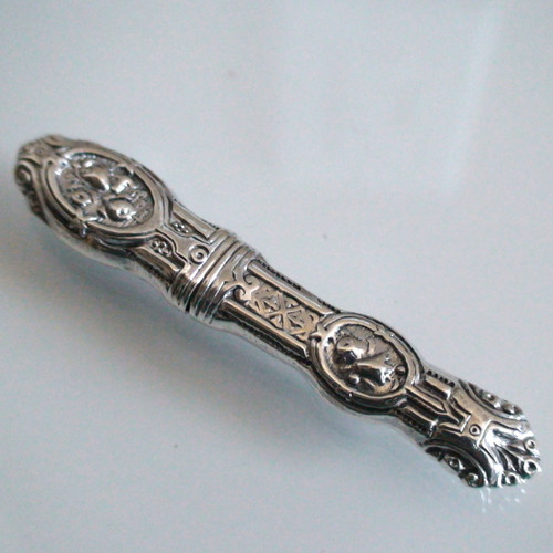 Needle Threader - 925 Sterling Silver - Antique Replica Embossed Sewing Tool