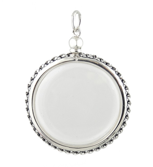Clear Acrylic Charm Locket - 925 Sterling Silver Clear Acrylic Charm Locket - 925 Sterling Silver