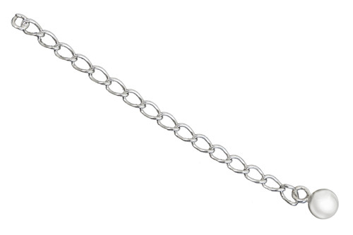 2 Necklace Chain Extender - 925 Sterling Silver - Split Ring and Puff  Heart, 2 Inch Extension