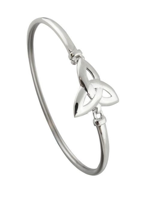 Sterling Silver Celtic Knot Trinity Bangle Bracelet | REO