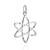 Atom Charm with Clear CZ's - 925 Sterling Silver