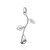Flat Hanging Rose Charm - 925 Sterling Silver