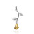 Flat Hanging Rose Charm with Gold Plated Petals - 925 Sterling Silver