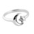 Adjustable Crescent Moon and Star Ring - 925 Sterling Silver - Moon Star Sky