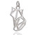 Origami Fox Charm - 925 Sterling Silver