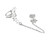Star Ear Climber Earring - 925 Sterling Silver - Right Ear Crawler Chain Stud