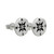 Round Etched Compass Earrings - 925 Sterling Silver