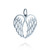 Double Angel Wings Heart Charm - 925 Sterling Silver
