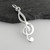 Treble Clef Pendant Charm - 925 Sterling Silver