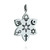 Lotus Flower w/ Coexist Symbols Charm - 925 Sterling Silver