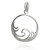 Ocean Waves in Circle Pendant - 925 Sterling Silver