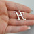 Script Letter H Charm -925 Sterling Silver