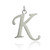 Script Letter K Charm - 925 Sterling Silver