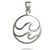 Two Ocean Waves in Circle Charm - 925 Sterling Silver