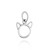 Tiny Cat Head Outline Charm - 925 Sterling Silver