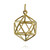 3D Wire Icosahedron Charm - 24k Gold Plated Sterling Silver
