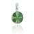 Real Mini Four Leaf Clover Pendant - Stainless Steel - White Round