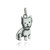 Small Detailed Yorkie Yorkshire Terrier Dog Charm, Sterling Silver, Flat