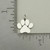 Polished Flat Paw Print Charm, Sterling Silver