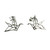 Sterling Silver Origami Bird Stud Earrings