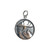 Mountain Range with Lightning Cloud Disc Charm, Sterling Silver and Bronze
