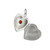 Heart Locket with Garnet Red Colored CZ Stone - 925 Sterling Silver