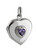 Heart Locket - Sterling Silver with Purple CZ