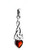 Trinity Heart Pendant - 925 Sterling Silver - Garnet CZ January