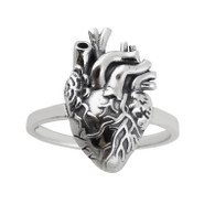 Anatomical Heart Band Ring - 925 Sterling Silver