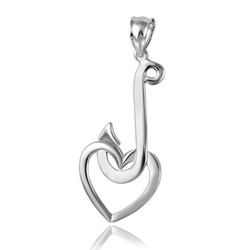 Hawaiian Fish Hook with Whale Tail Pendant - 925 Sterling Silver