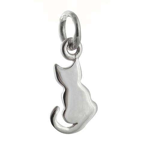 Tiny Cat Charm - 925 Sterling Silver - Cat Pendant Kitty Meow Pet