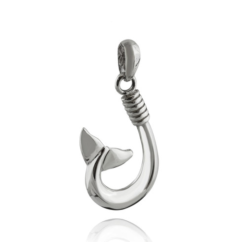 Hawaiian Fish Hook with Whale Tail Pendant - 925 Sterling Silver - REO  Company Wholesale Fine Jewelry