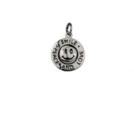 Smiley Face Peace and Love Charm