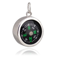 Compass Charm Sterling Silver 925 for Bracelet or Necklace Working Points North