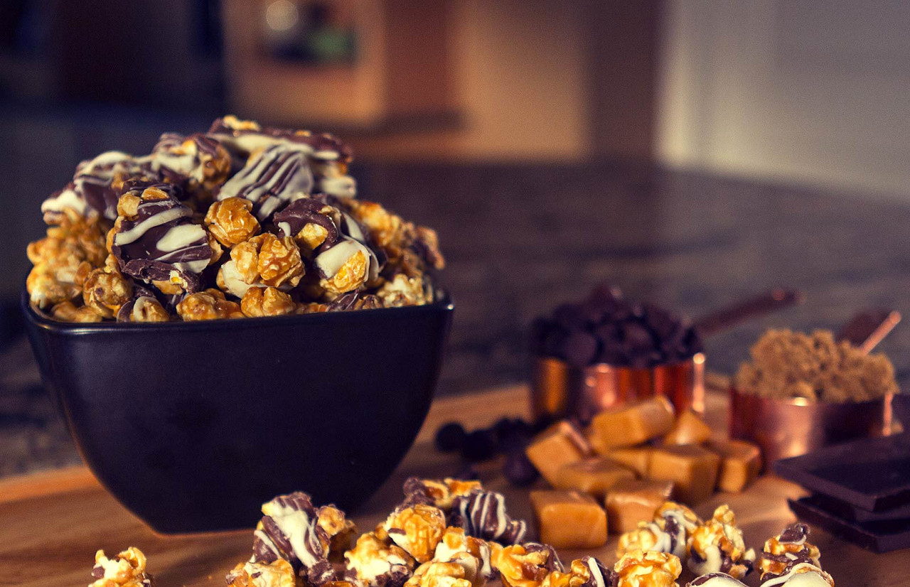 Chocolate Caramel Indulgence Small Batch Artisan Popcorn w