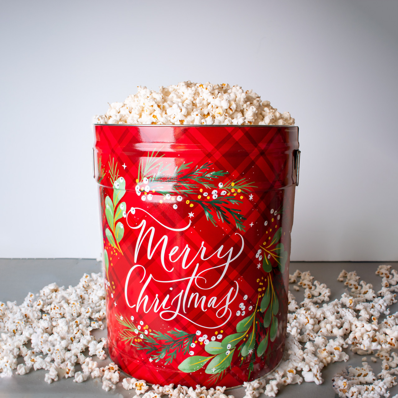 Christmas Plaid Popcorn Tin Collection