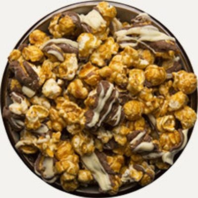 Chocolate Caramel Indulgence Small Batch Artisan Popcorn w/ Collectible Tin