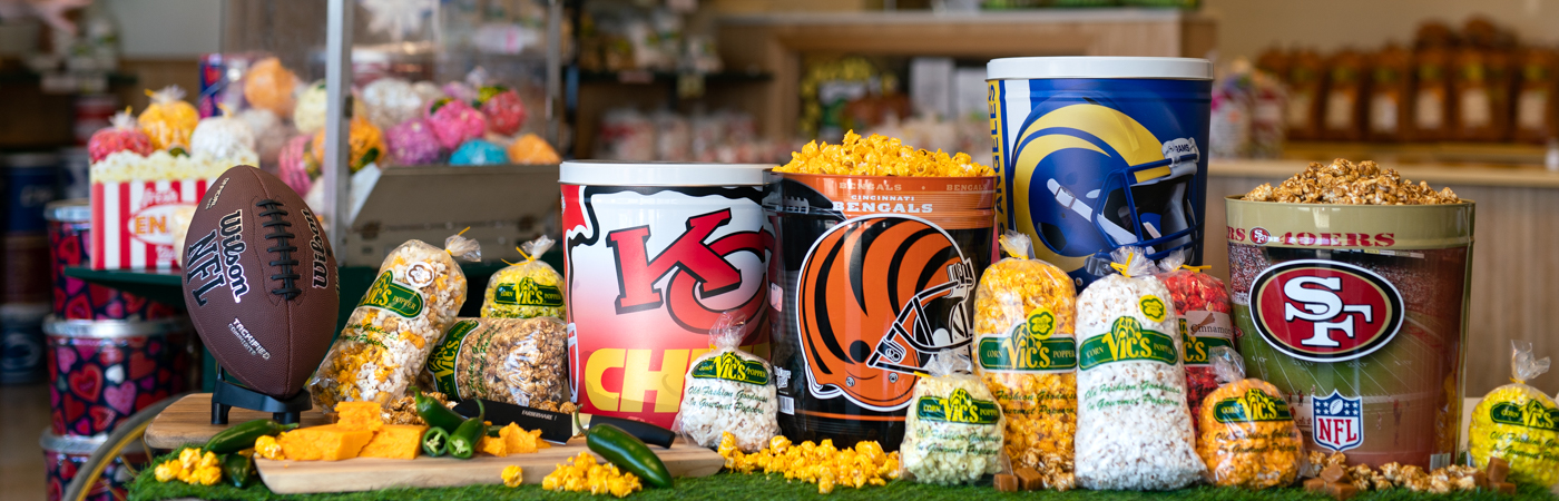 Tins & Canisters - NFL Football Teams - Vic's Corn Popper