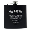 Personalised Luxury Any Message Black Hip Flask