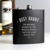 Personalised Luxury Any Message Black Hip Flask