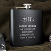 Personalised Luxury Any Message Black Hip Flask
