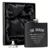 Personalised Luxury Any Message Black Hip Flask