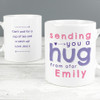 Personalised Pink Hug From Afar Mug