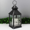 Personalised Town Christmas Rustic Black Lantern